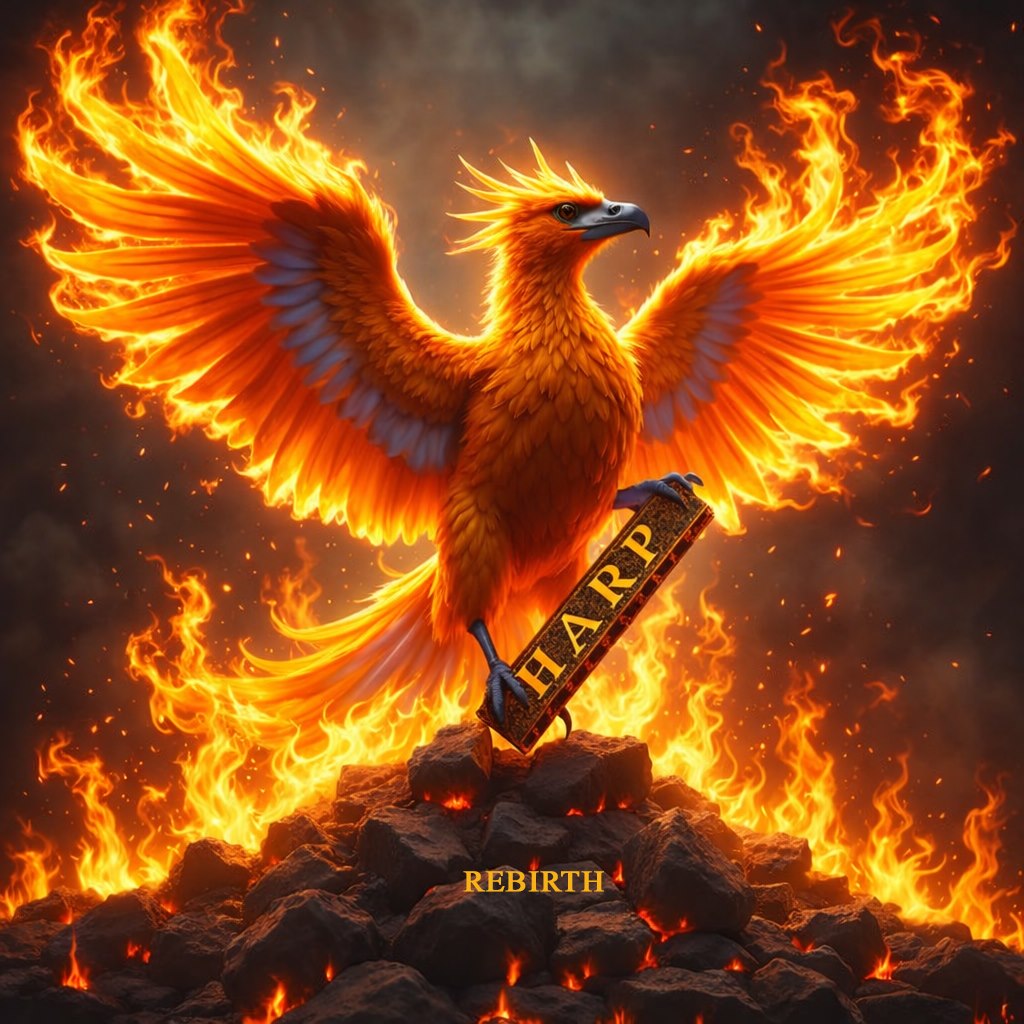 Rebirth album cover with a fire phoenix